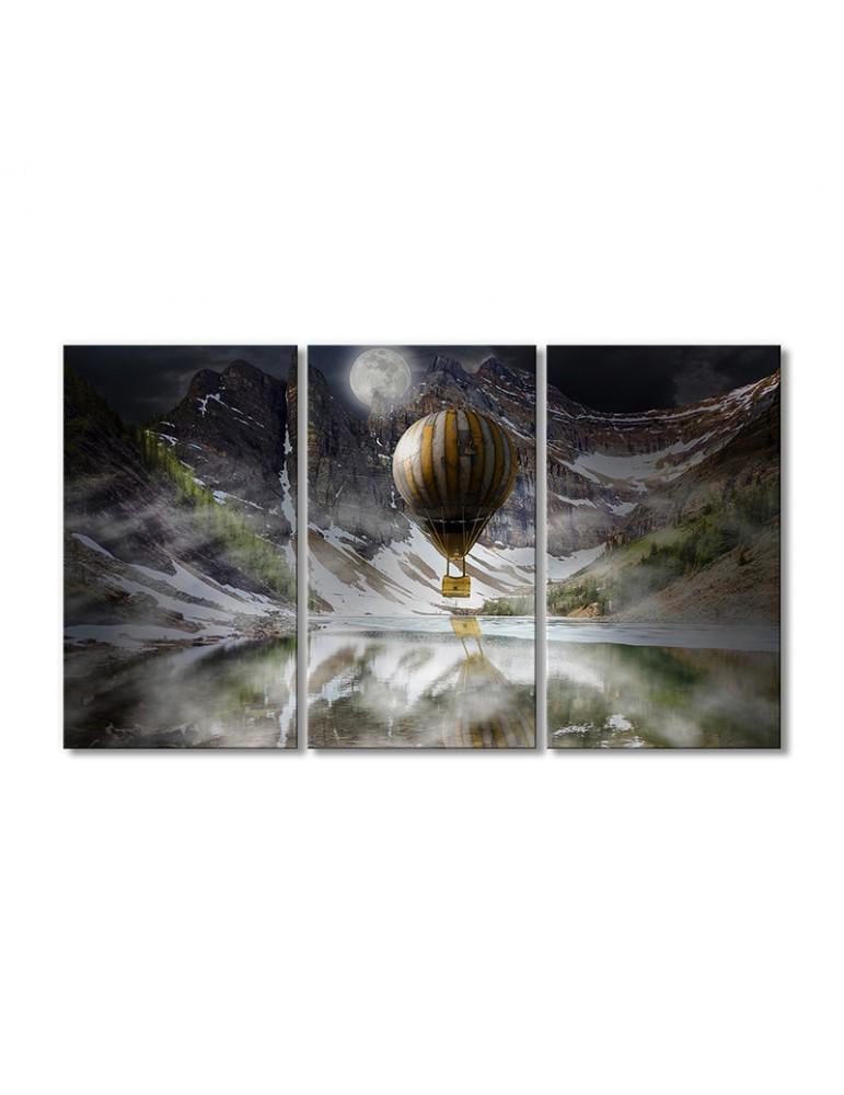Картина модульная Полет на воздушном шаре 3 модуля 50x75 см