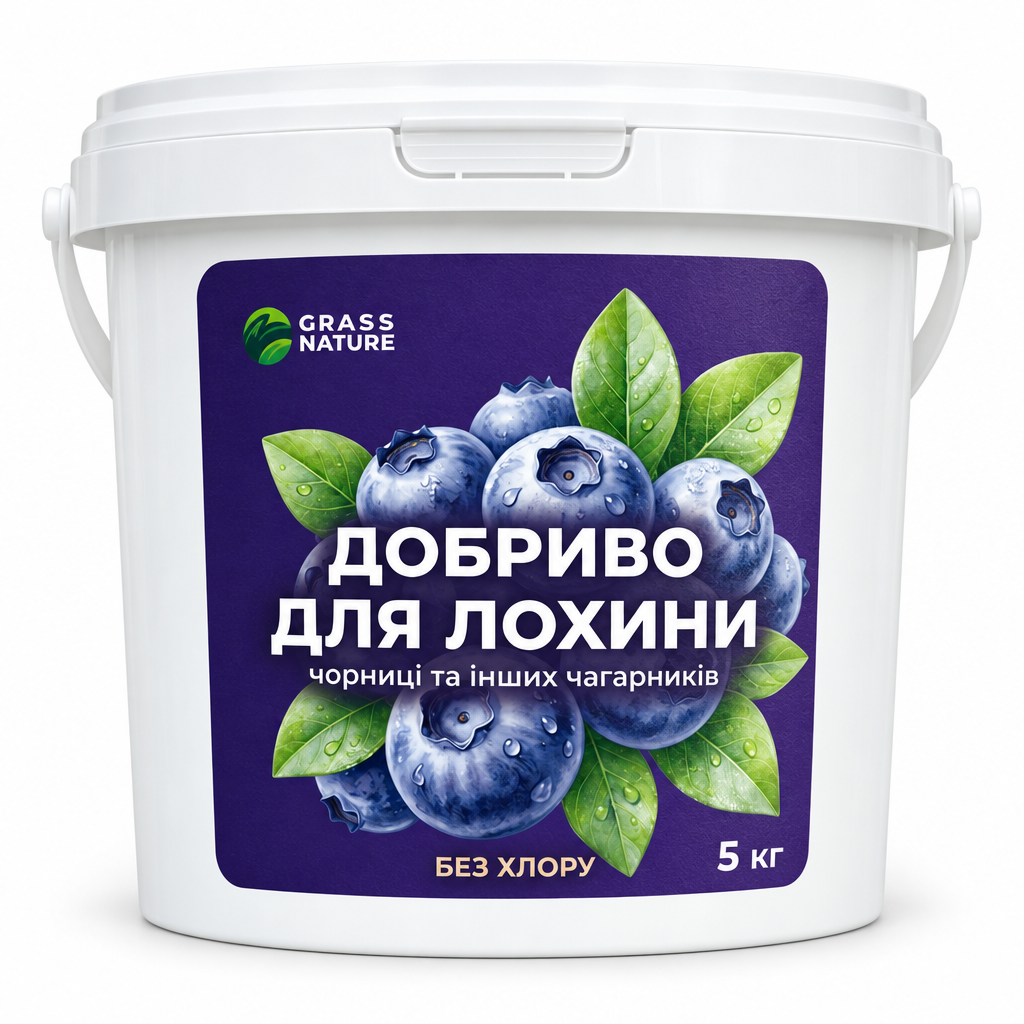 Добриво для лохини GrassNature NPK 11-5-11 з сіркою підкислює ґрунт 5 кг (38470511)