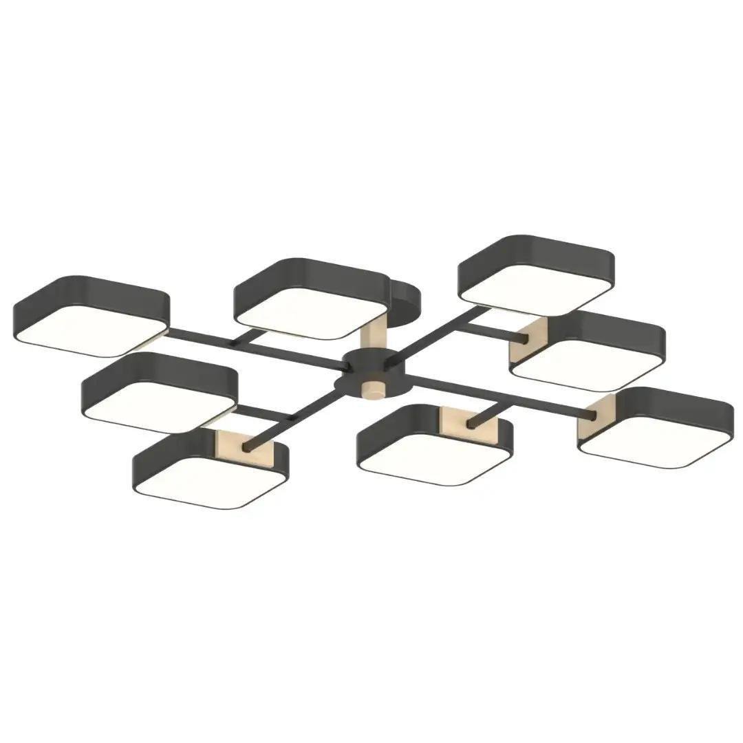 LED-люстра потолочная Valeso V-XI3363-8 BK+Wood 126W (28687412)