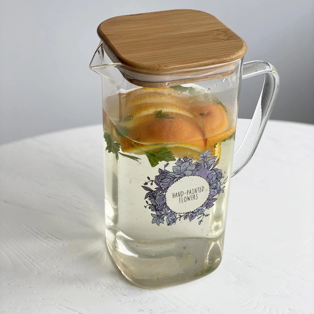 Кувшин SNT круглый с бамбуковой крышкой 1500 мл (9030-2)