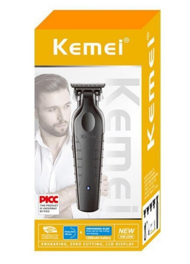 Машинка аккумуляторная для стрижки Kemei KM-2299 с USB зарядкой/триммер 3в1 и с насадками (2390000001) - фото 4