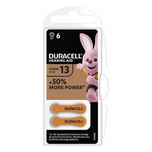 Батарейки для слуховых аппаратов Duracell Hearing Aid 13 6 шт