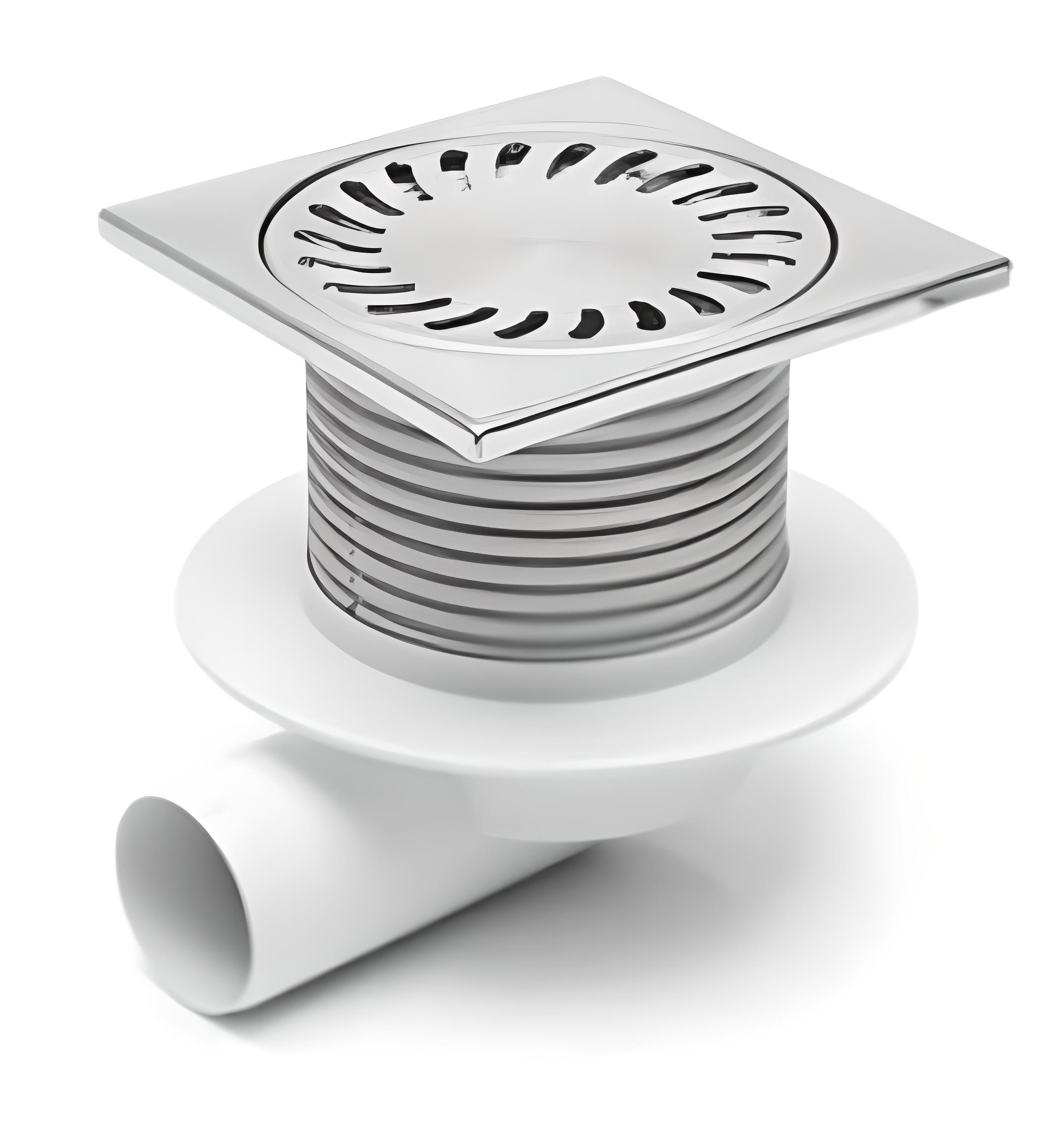 Трап МСН с дизайнерской решеткой Лабиринт 122х122х5 мм с горизонтальным подключением DN50 мм (L425 NXL)