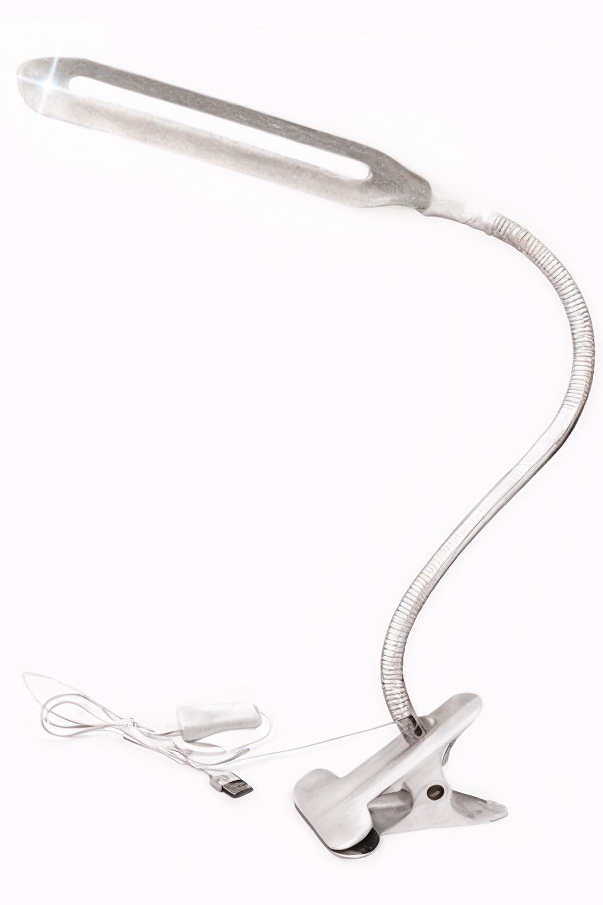 Лампа настольная светодиодная BRS на прищепке детская гибкая для чтения от USB White (543193700)