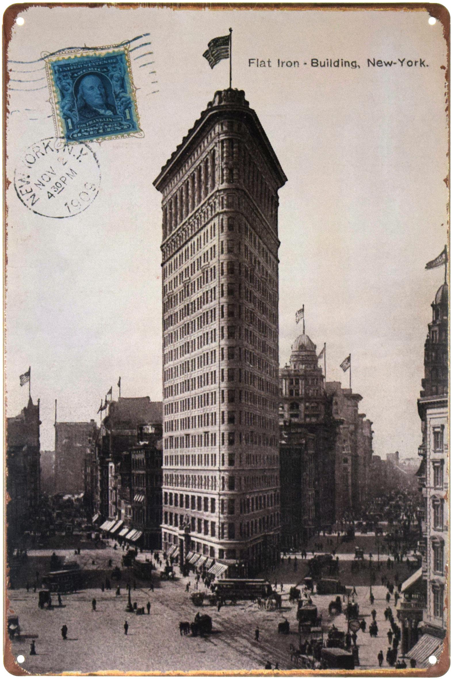 Табличка металева Праска Хмарочос Нью-Йорк/Flatiron Building-Building, New-York 20x30 см - фото 1