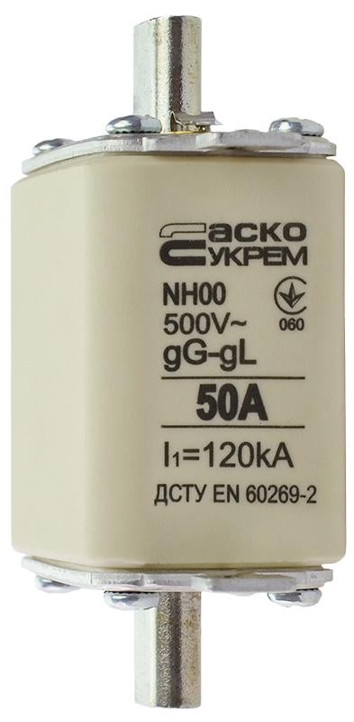 Запобіжник ножовий АСКО-Укрем NH00 50A gG з плавкою вставкою (A0050010012) - фото 4