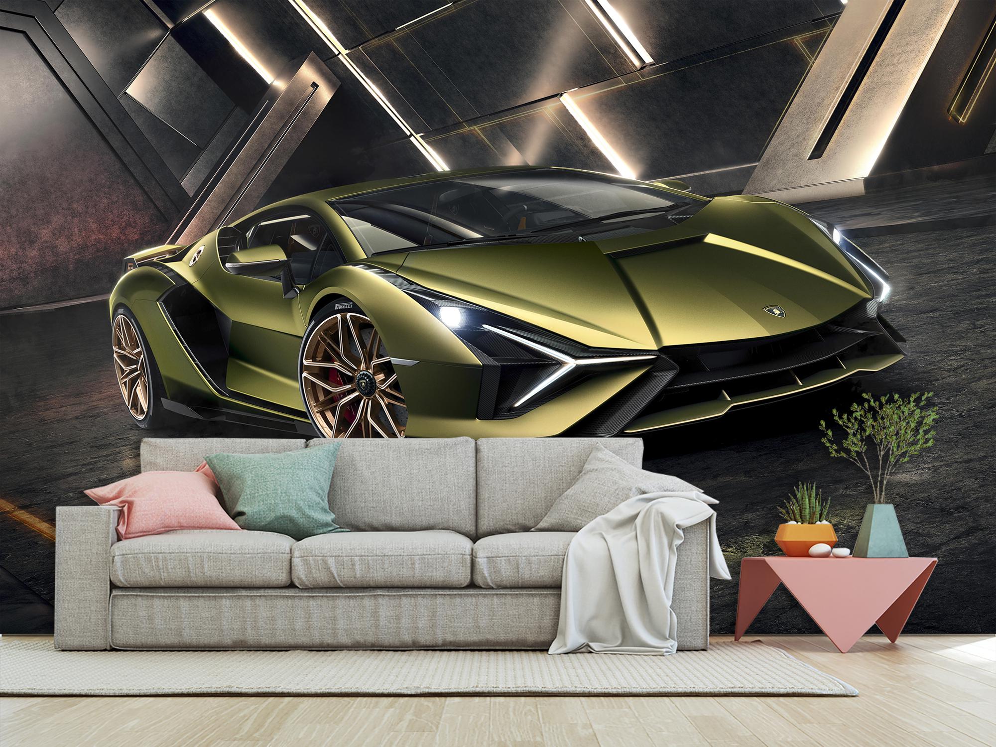 Фотообои флизелиновые Upstream с рисунком авто Lamborghini 245х368 см (S5CAR-009/7)