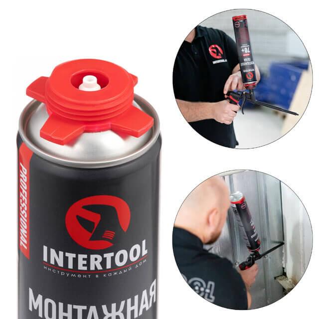 Піна монтажна Intertool FS-1000 всесезонна під пістолет 750 мл 1000 г 70+ л (10211843) - фото 2