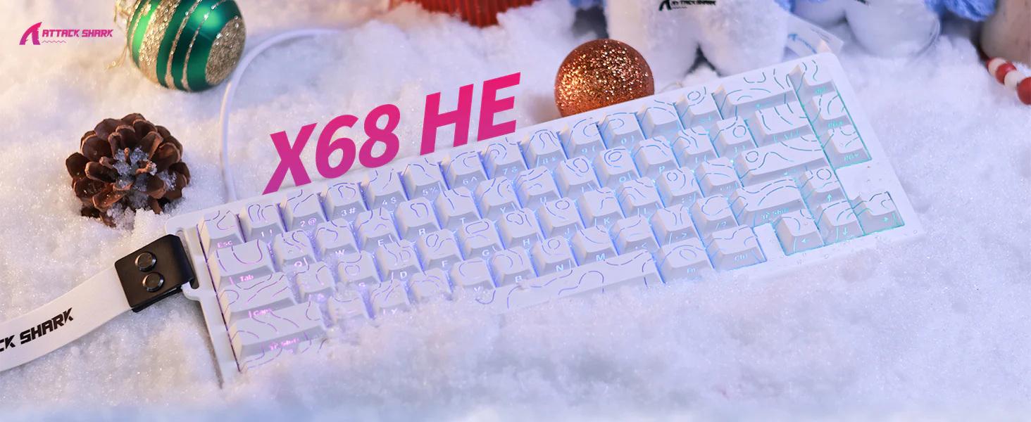 Клавіатура ігрова attack shark X68 HE 8000HZ на магнітних світильниках Білий (26484175) - фото 7 Клавіатура ігрова attack shark X68 HE 8000HZ на магнітних світильниках Білий (26484175) - фото 7