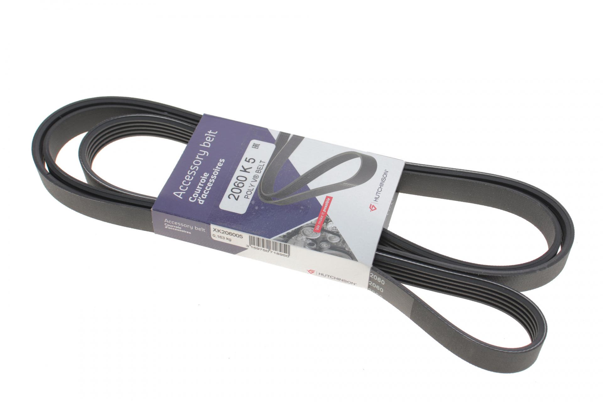 Ремень генератора HUTCHINSON BMW 3 E46/5 E39/7 E38/X5 3.0D 98-05 5PK2060 2060 K 5