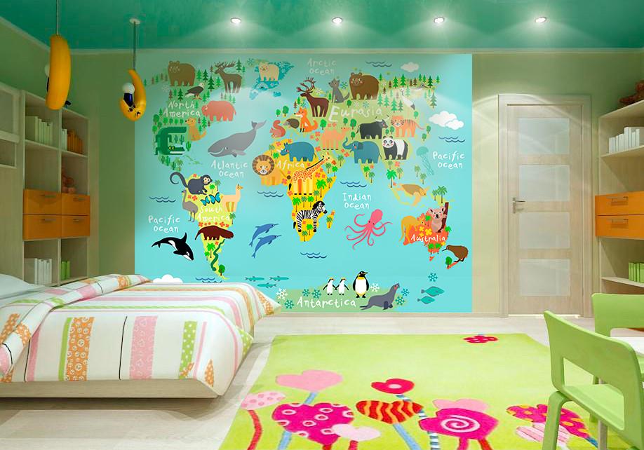Фотообои 3D для детской комнаты Карта