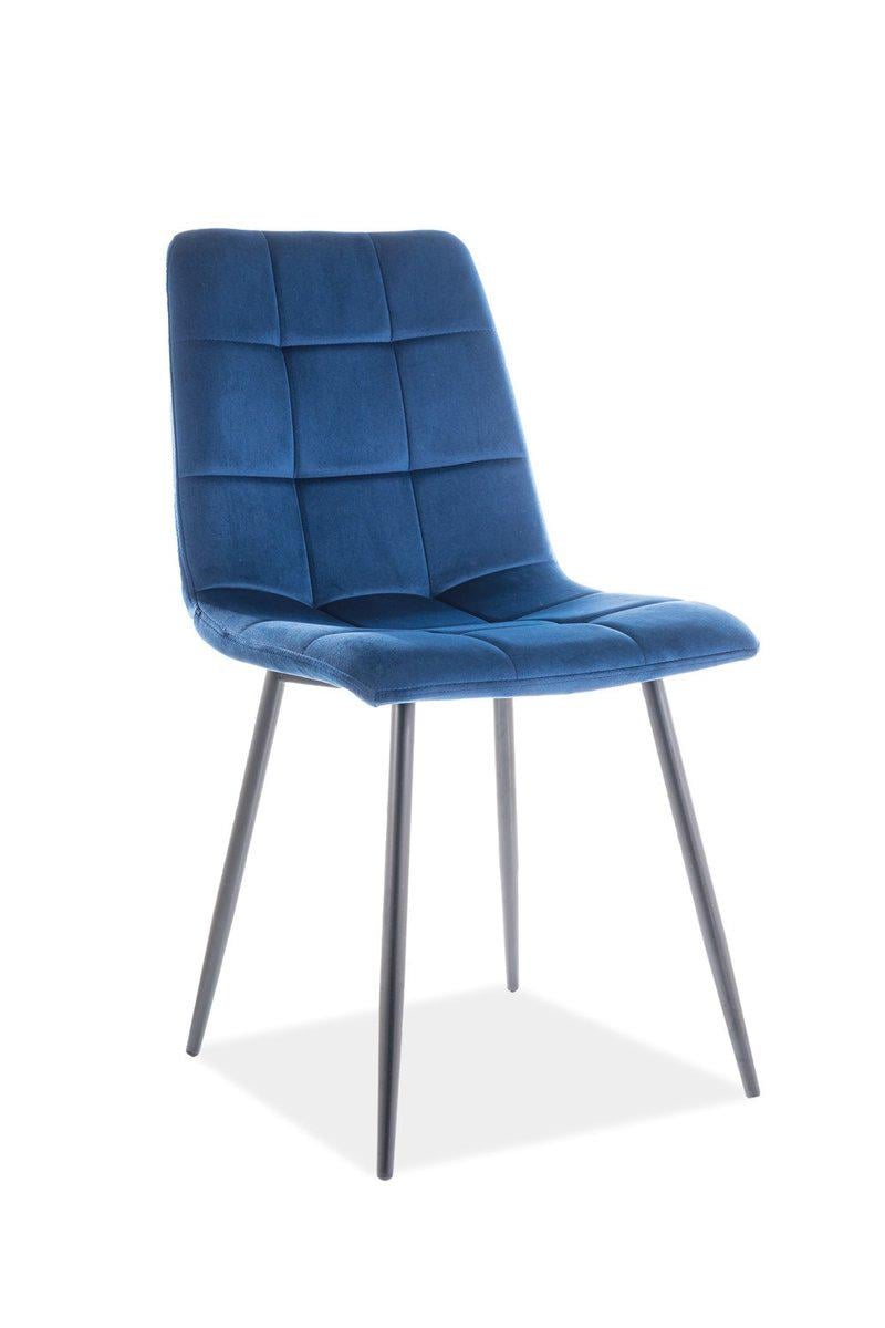 Стул кухонный Signal MILA 870х410х470 мм (мягкий для кухни/гостиной/офиса) Металл/Ткань Бархат цвет Черный/Синий (MILAVCGR)