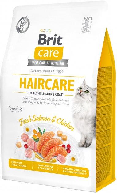 Сухой корм Brit Care Cat Grain Free Haircare Healthy & Shiny Coat для кошек 7 кг (1813622755)