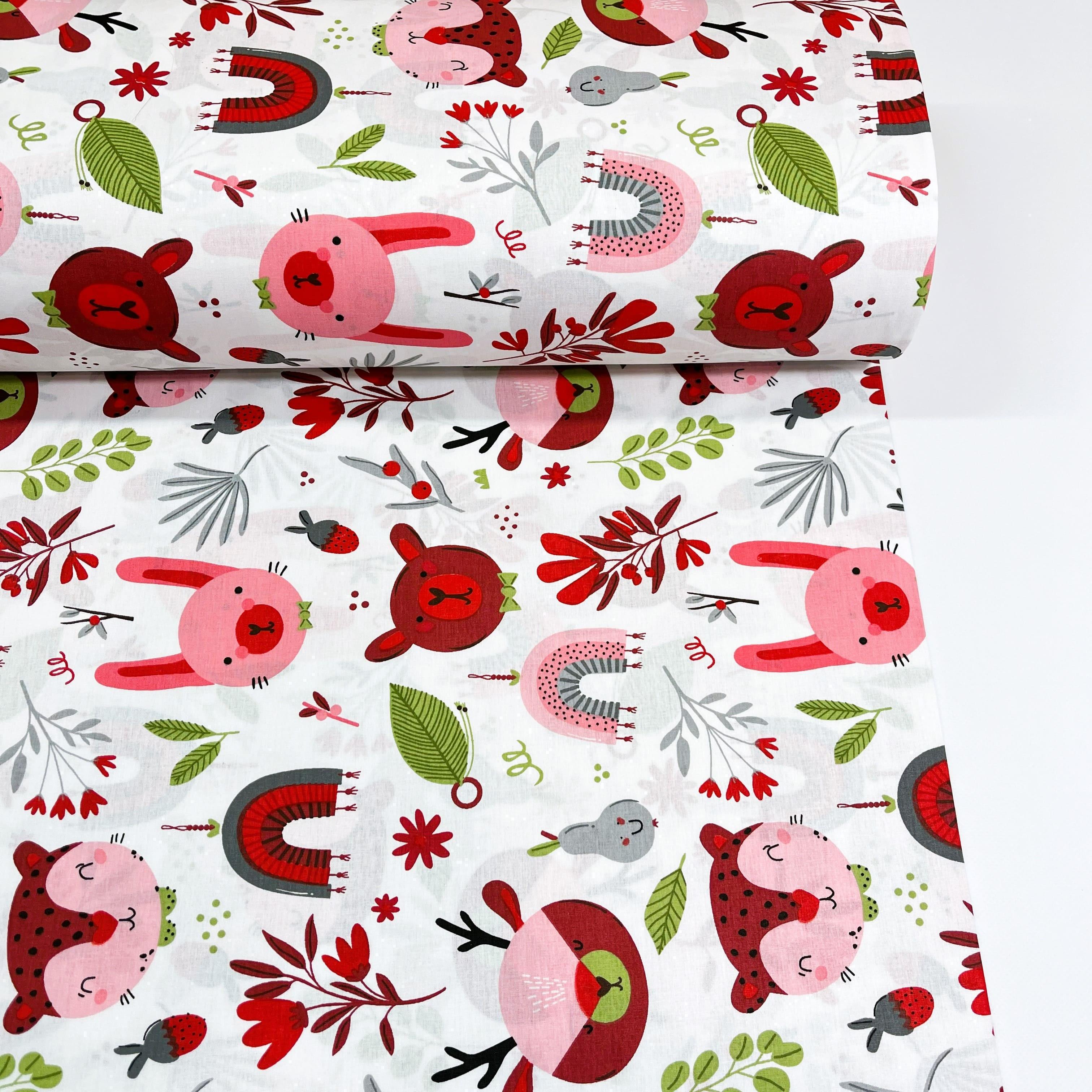 Ткань для постельного белья ранфорс лесные зверушки 240 см (М12018/3 00804)