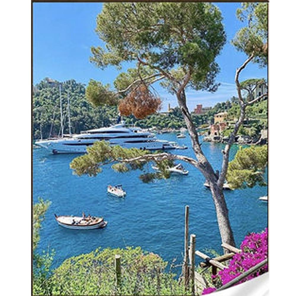 Алмазная мозаика Strateg Лодки на воде 30х40 см (GM86067)