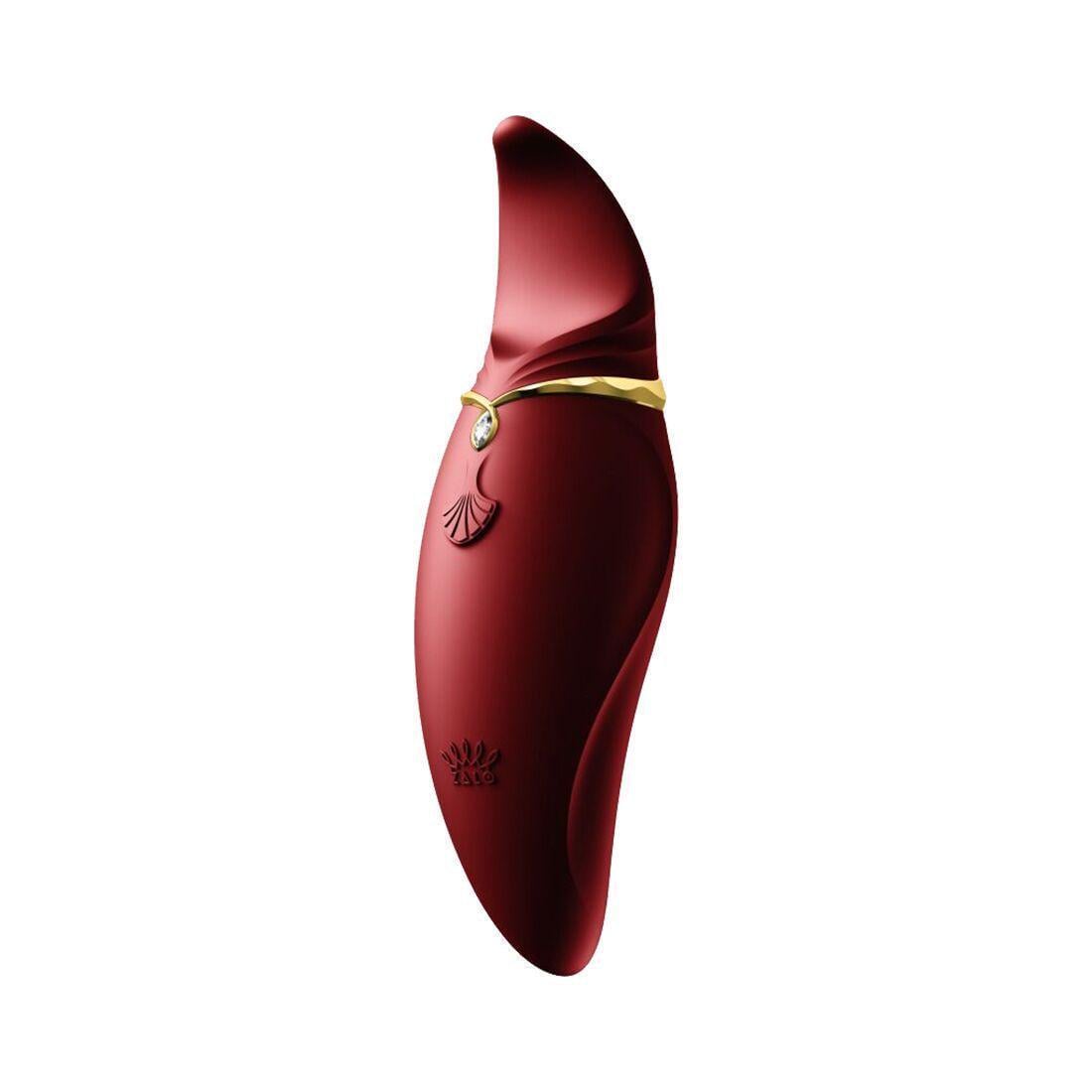 Вібратор з язичком Zalo Hero 2в1 кристал Swarovski Wine Red (SO6659)