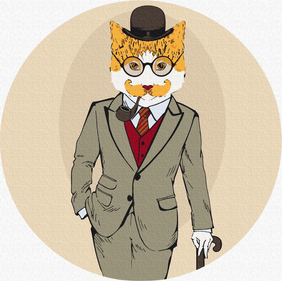 Картина по номерам Brushme Котик Холмс L 40x40 см (RC0005L) Картина по номерам Brushme Котик Холмс L 40x40 см (RC0005L)