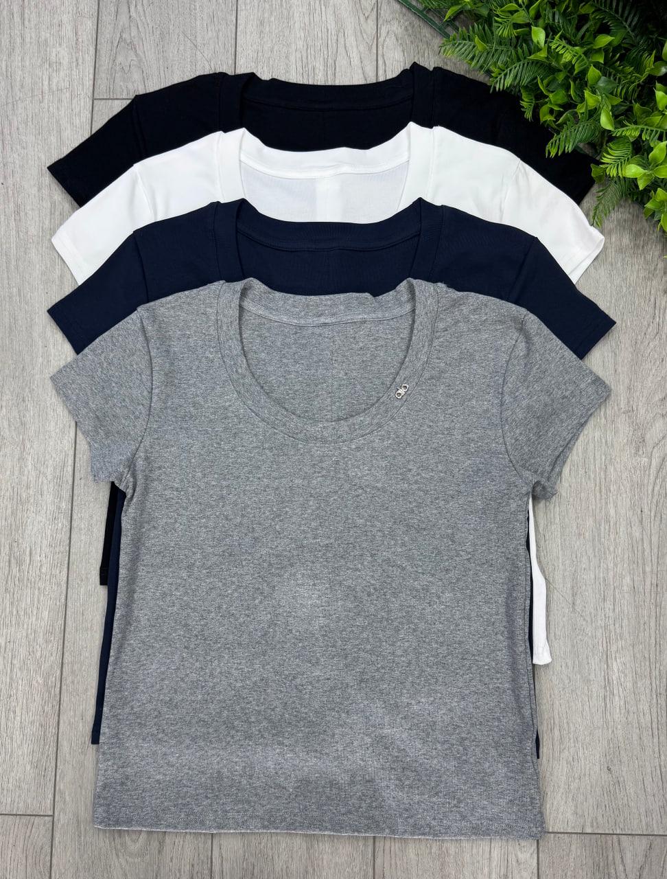 Футболка женская приталенная с логотипом OS Серый (#26099-03) - фото 2