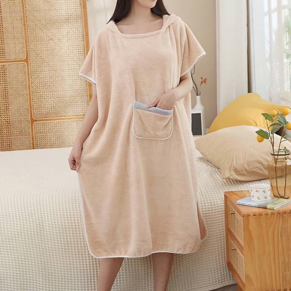 Полотенце-халат с капюшоном 70x100 см Бежевый (C00753-2)