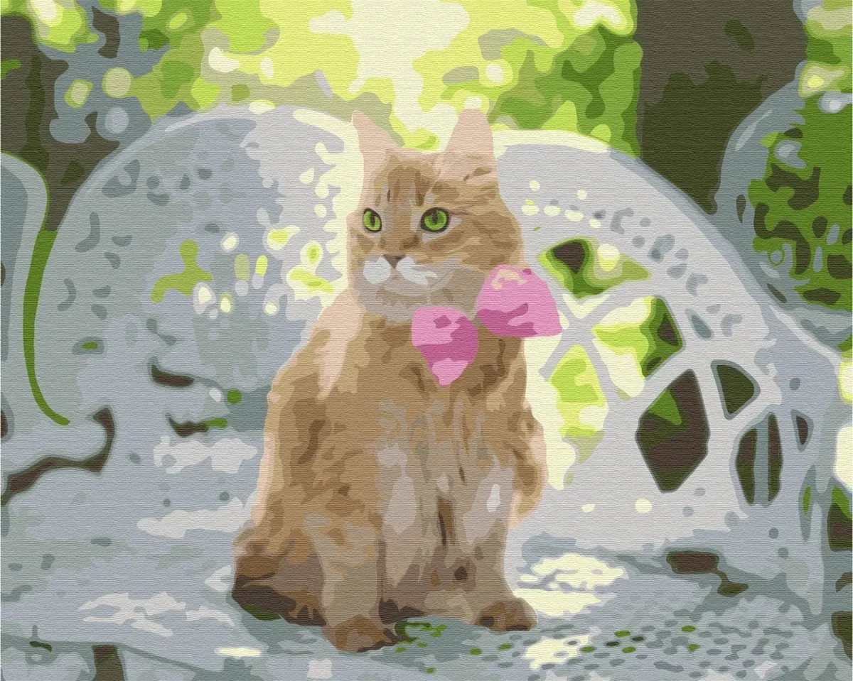 Картина за номерами Brushme Рудик із рожевим бантиком 50x60 см (3112780493)