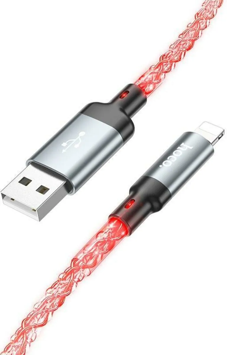 Кабель Hoco U112 Shine USB to Type-C 1 м Серый (U112 usb-lighting) - фото 5