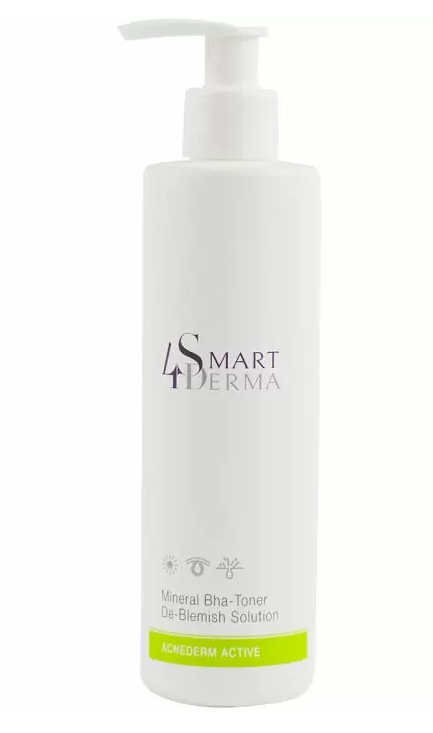 Тонер минеральный себорегулирующий Smart4Derma Mineral BHA-Toner De-Blemish Solution Acne Derm Active 250 мл (14824239) - фото 1