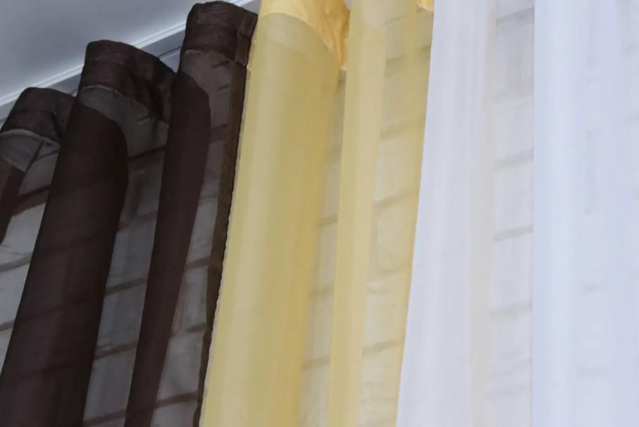 Комплект штор на кухню/балкон з підв'язками 300х170 см Венге/Янтарний/Білий (054к) - фото 4 Комплект штор на кухню/балкон з підв'язками 300х170 см Венге/Янтарний/Білий (054к) - фото 4