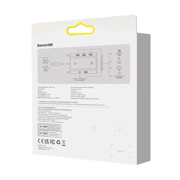 Хаб USB Baseus Lite Series 4-Port Type-C Adapter Type-C to USB WKQX030501 3х4 2 м Black - фото 7