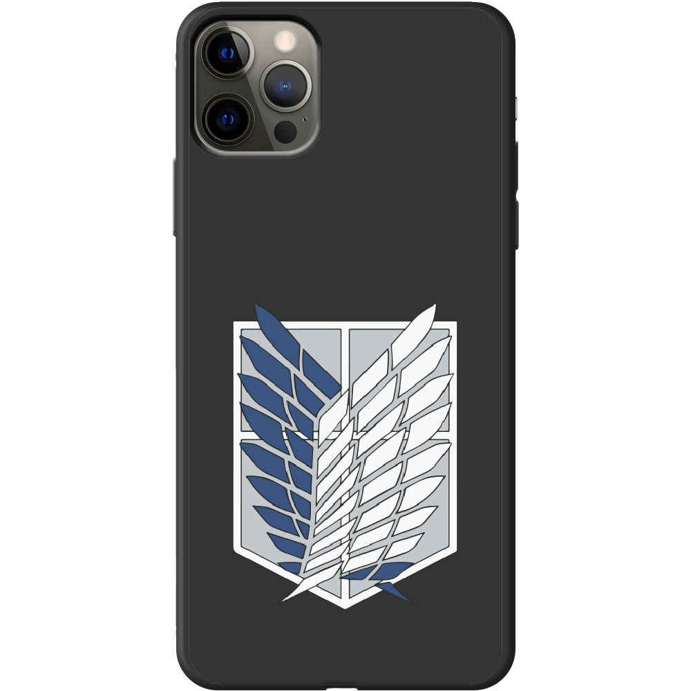 Чохол Boxface iPhone 12 Pro Max Атака Титанів Крила Свободи Чорний силікон (41085-bk88-41090)