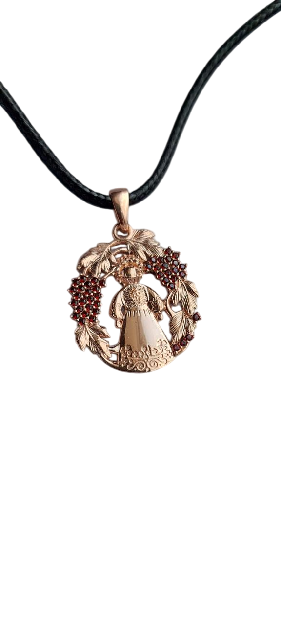 Кулон оберіг срібло лялька Мотанка в калині каміння циркон 925 проби (2643741172)