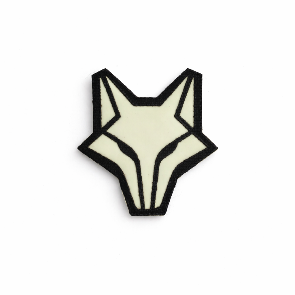 Шеврон на липучке Laser Cut Волк Wolf 6х5,5 см Черный/Люминисцентный