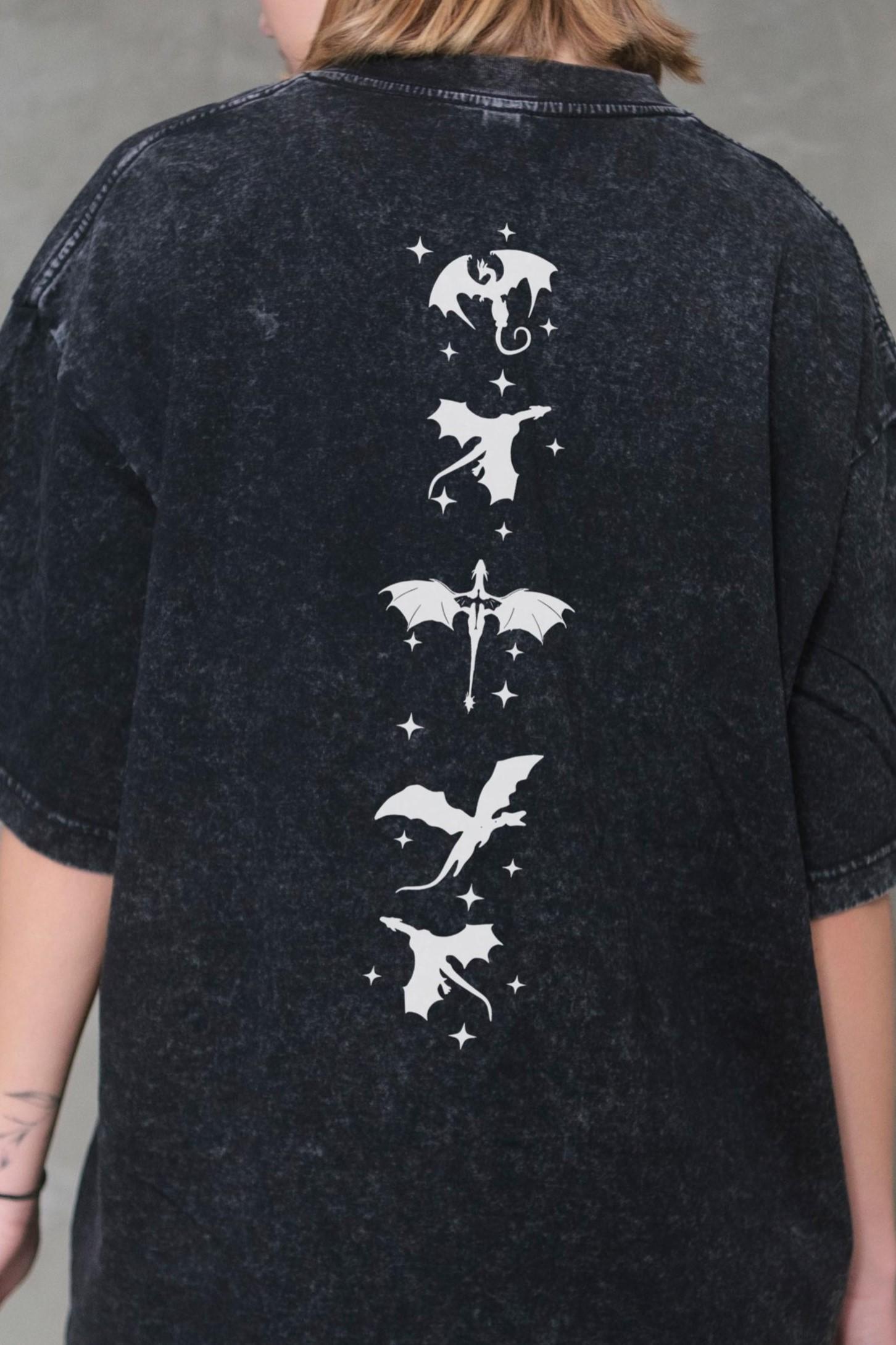Футболка женская вываренная Without Washed с принтом Четвертое Крыло оверсайз S/M Black (S8055215) - фото 4