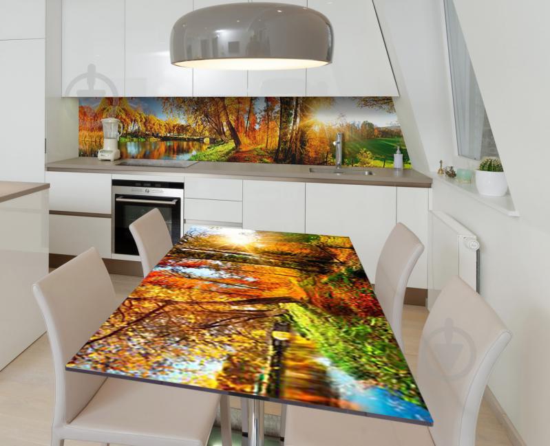 Наклейка 3Д виниловая на стол Zatarga «Слепящие лучи» 650х1200 мм для домов, квартир, столов, кофейн, кафе