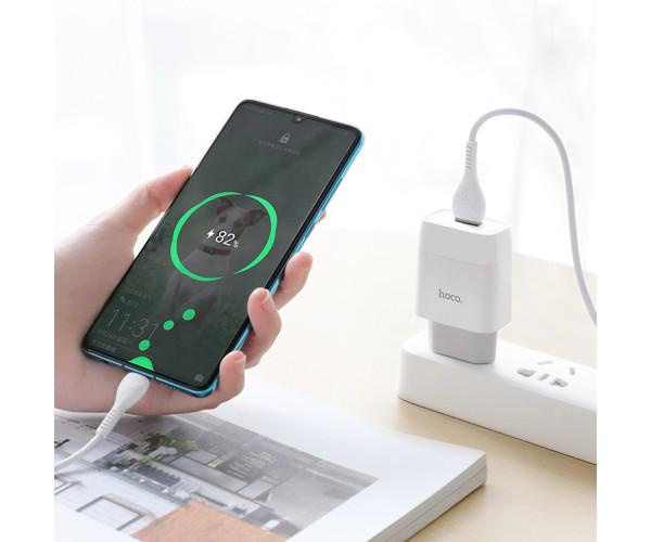 Устройство сетевое зарядное Hoco C72A USB 2,1 A Type-C 1 м White - фото 5 Устройство сетевое зарядное Hoco C72A USB 2,1 A Type-C 1 м White - фото 5
