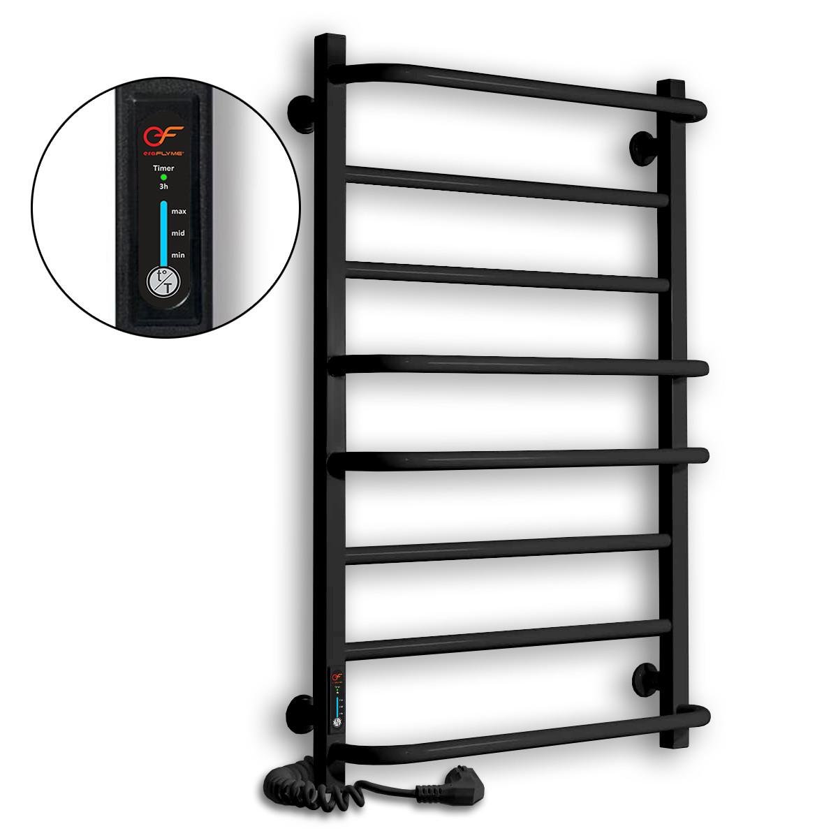 Полотенцесушитель электрический ERAFLYME 800L левый 500x800 см Черный - фото 4 Полотенцесушитель электрический ERAFLYME 800L левый 500x800 см Черный - фото 4
