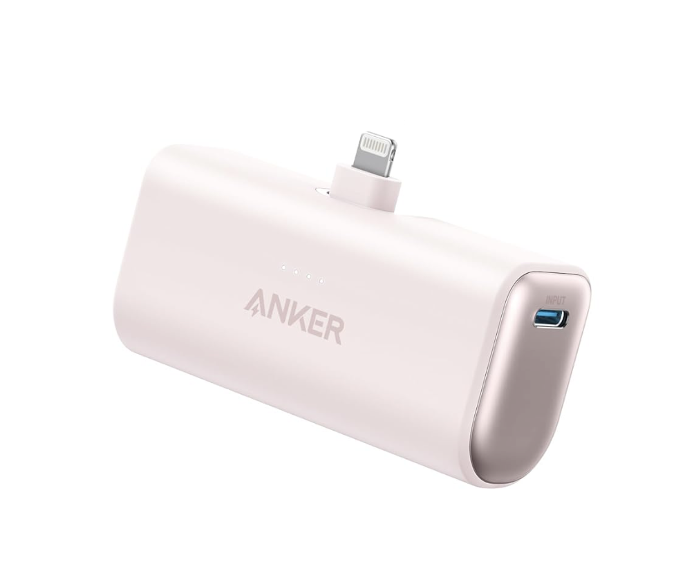 Повербанк Anker Nano з вбудованим складаним роз'ємом Lightning 5000 mAh Pink