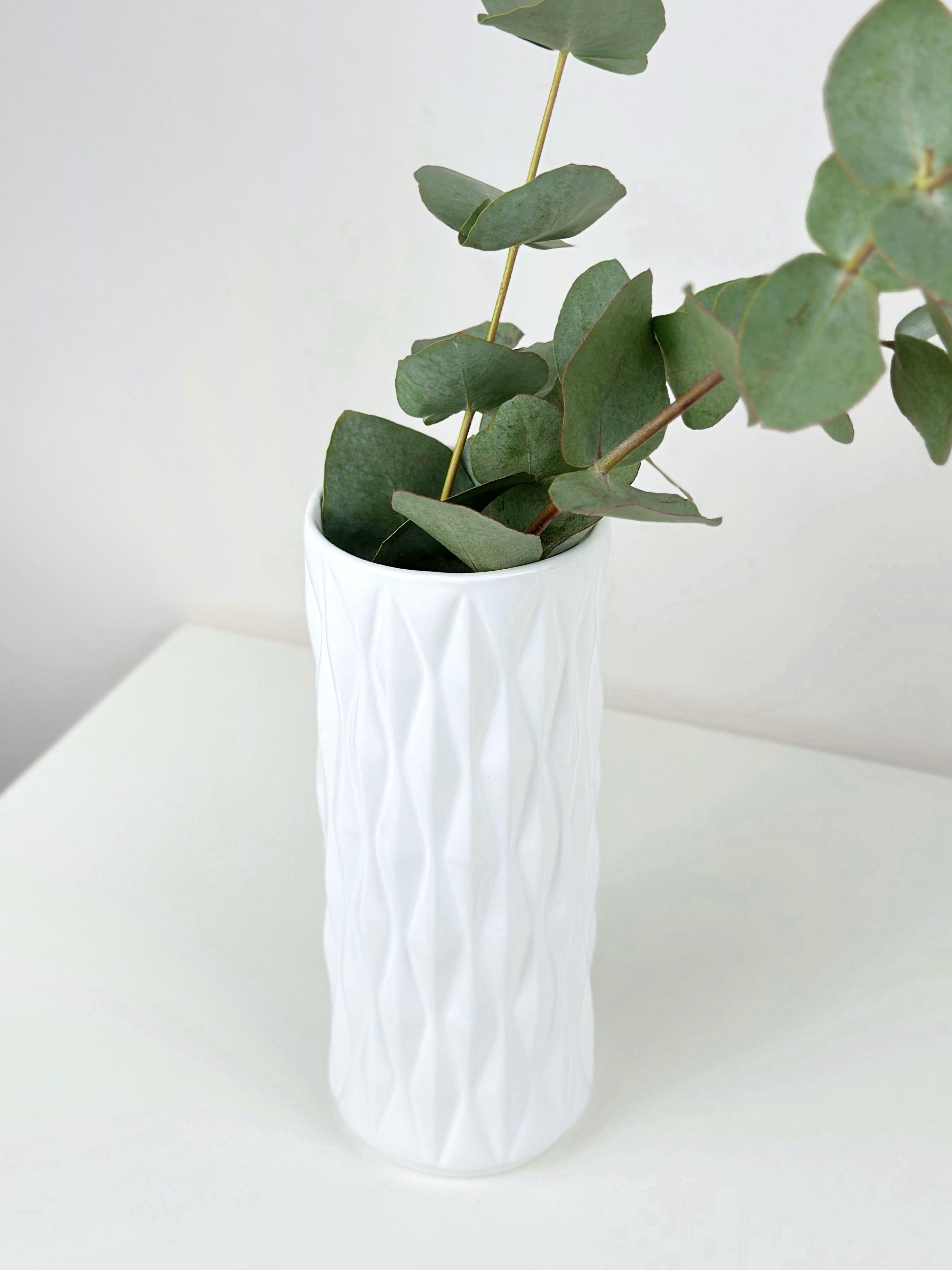 Ваза для квітів і декору керамічна глиняна Кристал 20 см Білий (4001-11) - фото 2