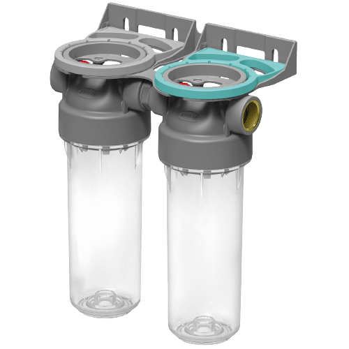 Колба фільтра пластикова 2P корпус DUPLEX ECO 9" ¾ прозора ПЕТ чаша 3/4" - 3/4"