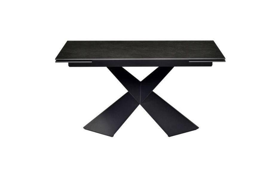 Стол обеденный Vetro Mebel TML-896 Урбано Империал раскладной керамика/металл 90х140/60 см Графитовый/Черный (TML-896-urbano-imperial-grafit/black)