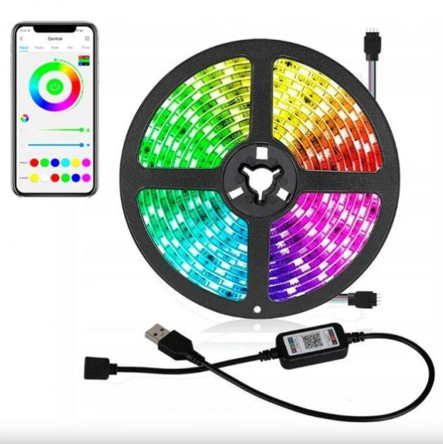 Светодиодная лента LED RGB 5050 с Bluetooth водостойкая USB 5 м - фото 5