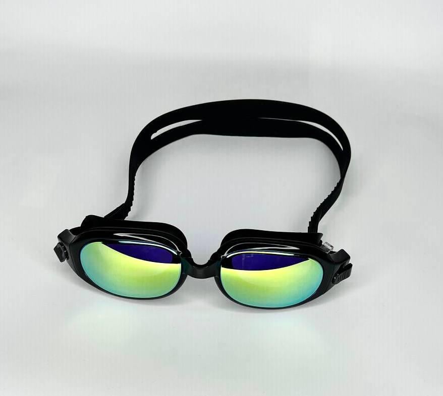 Очки для плавания с зеркальными линзами и регулируемым ремешком (GK0101Black)
