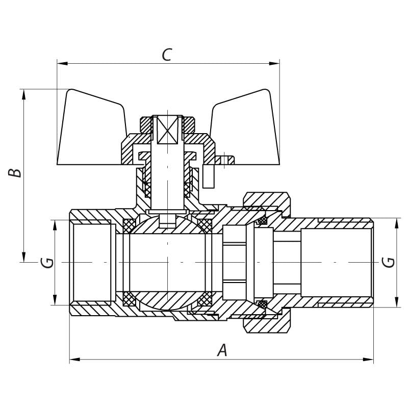 Кран с американкой KOER KR.227.W 1/2" Белый (KR0015) - фото 3