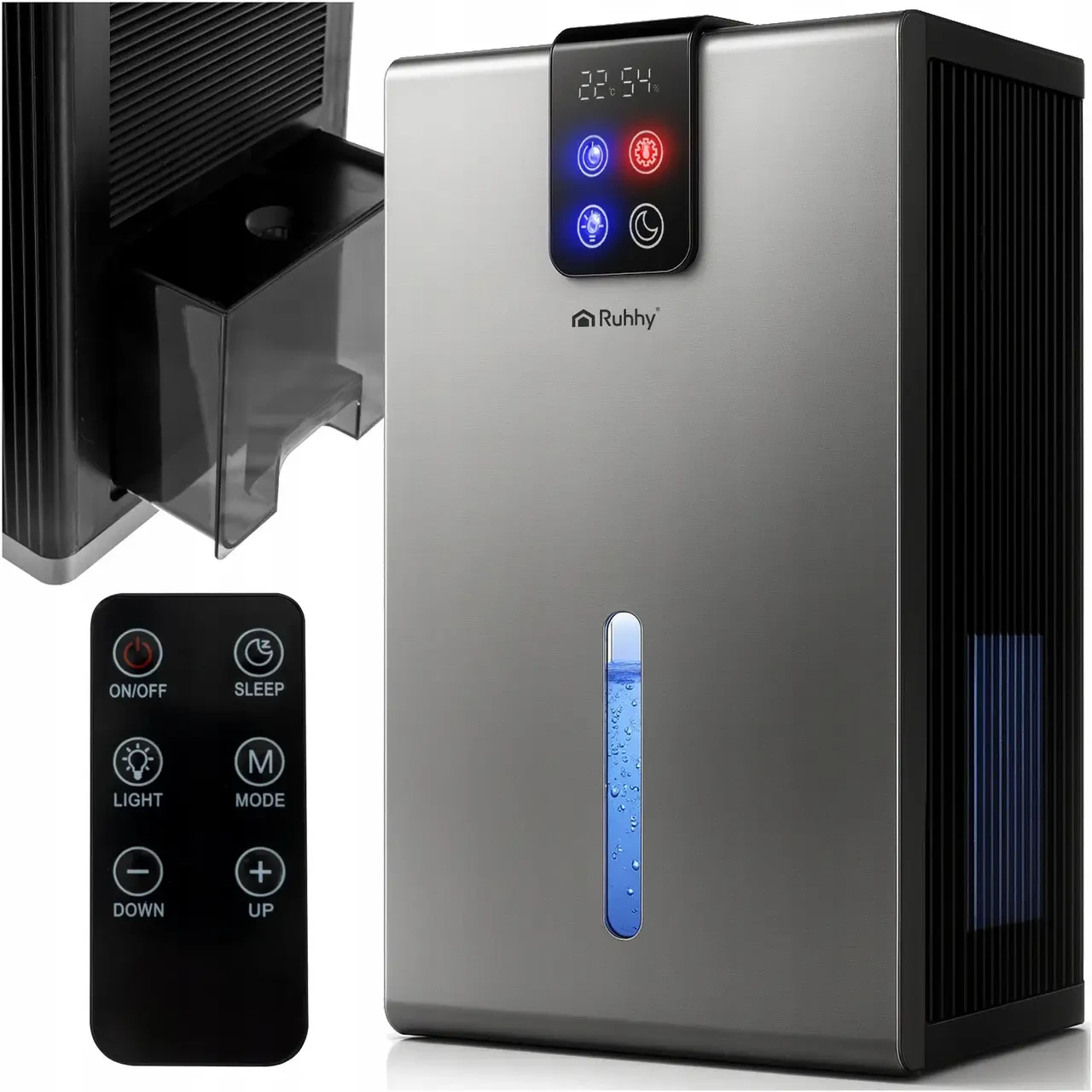 Осушувач повітря Ruhhy 26496 LED 2,2 л 1000 мл/добу гігрометр/пульт ДУ 90 Вт (26496) - фото 2 Осушувач повітря Ruhhy 26496 LED 2,2 л 1000 мл/добу гігрометр/пульт ДУ 90 Вт (26496) - фото 2