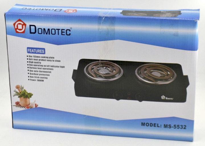 Плита электрическая Domotec MS-5532 на 2 конфорки 1000 W Black (007727) - фото 3