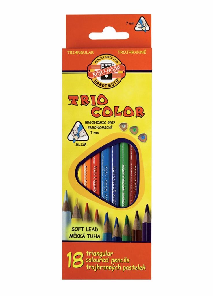 Карандаши цветные Koh-I-Noor 3133 Triocolor 18 шт. (8593539182016)