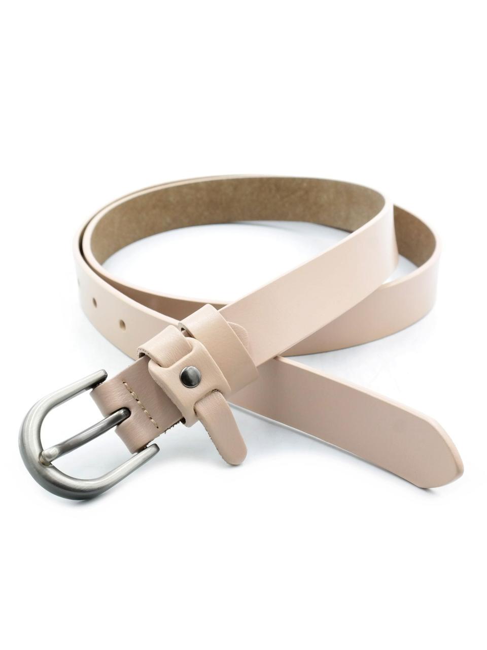 Ремень женский Weatro кожаный 2,3х110 см Пудровый (zhin-kit-23k-0075)