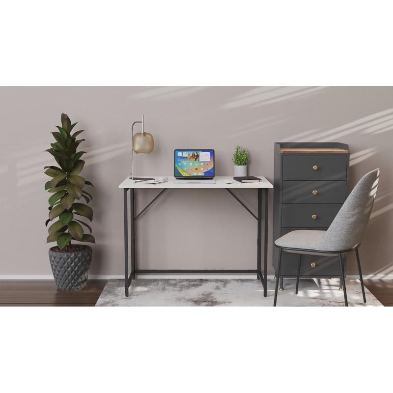 Стіл розкладний Ferrum-decor Moris метал/ДСП Чорний/Білий (FRD-104669) - фото 4 Стіл розкладний Ferrum-decor Moris метал/ДСП Чорний/Білий (FRD-104669) - фото 4