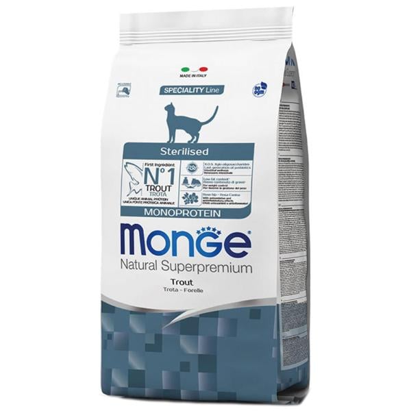 Корм для кошек сухой Monge Cat Sterilised с форелью 400 г (000025735)