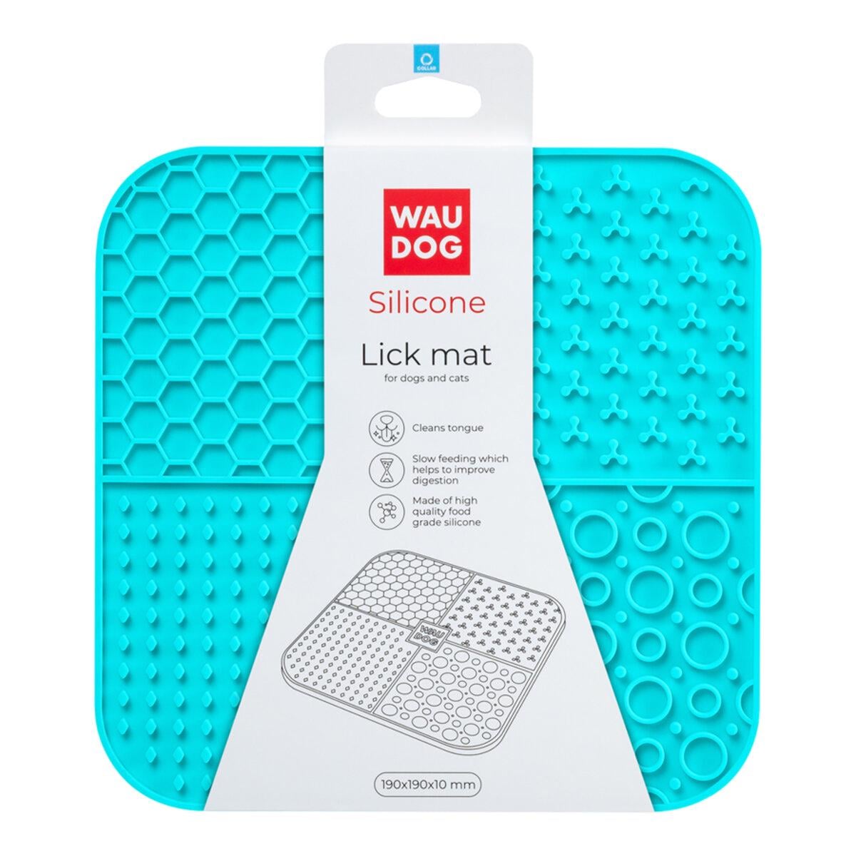 Коврик для слизывания WAUDOG Silicone 190х190х10 мм Голубой