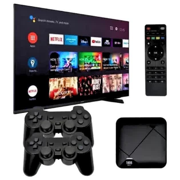 Ігрова приставка M8 mini 4K до Android телевізора з вбудованим емулятором ретро ігор та джойстиками (28810688) - фото 7